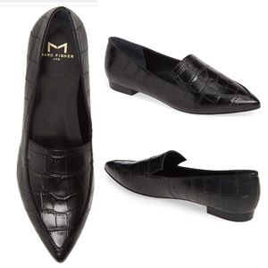 Marc Fisher Zurri Croc Pointy Toe Loafer sz11